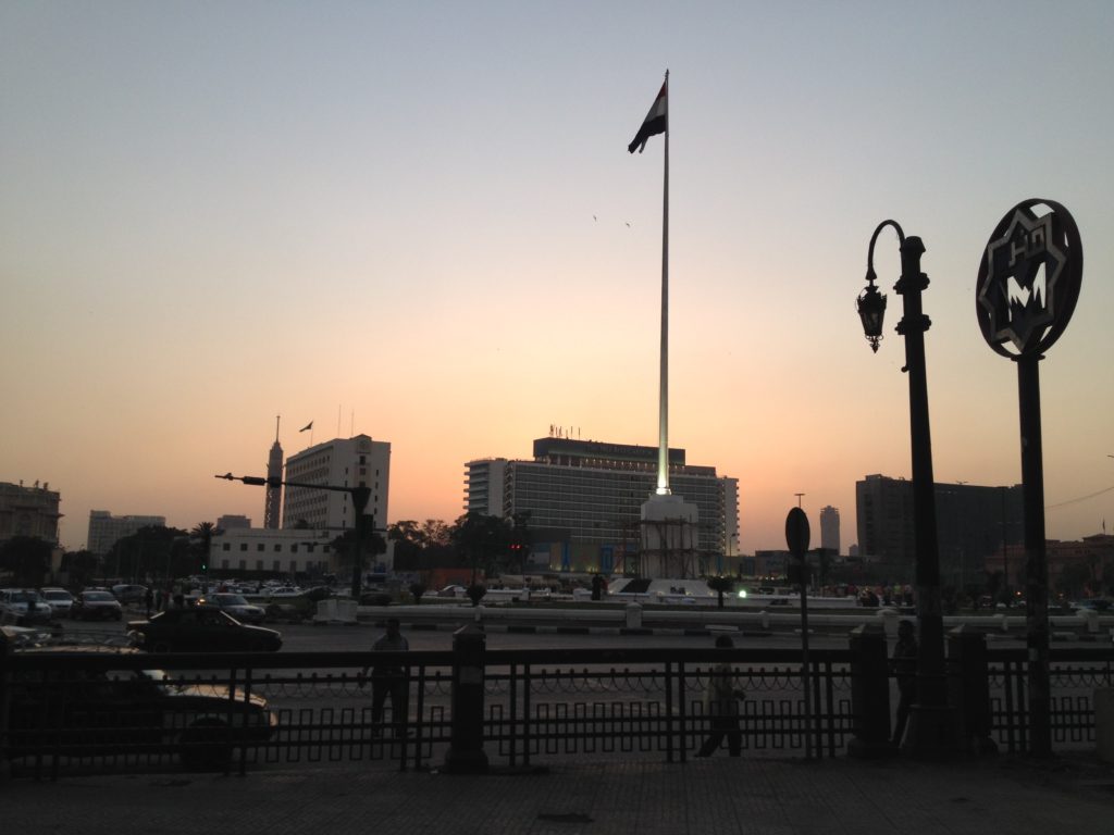 Tahrir Square at sunset, June 2015.