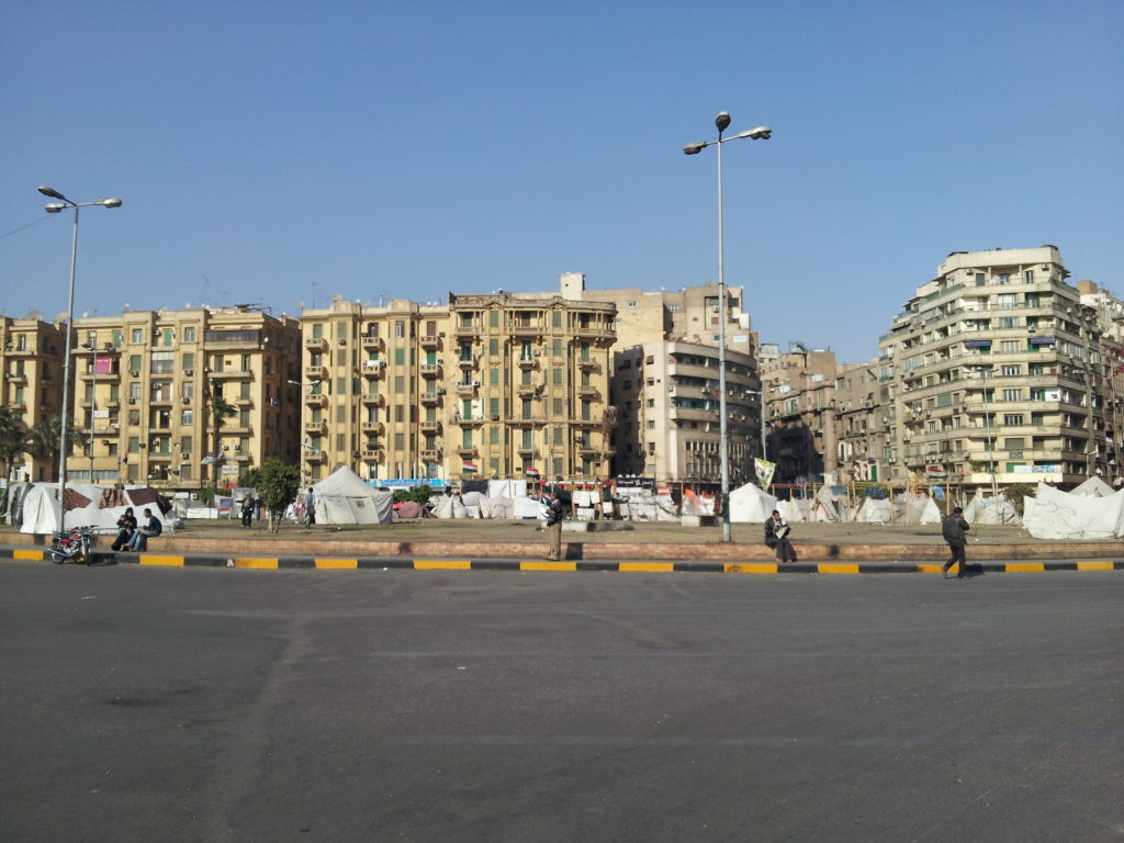 Tents commemorating martyrs of the 2011 revolution in Tahrir Square, March 19, 2013.