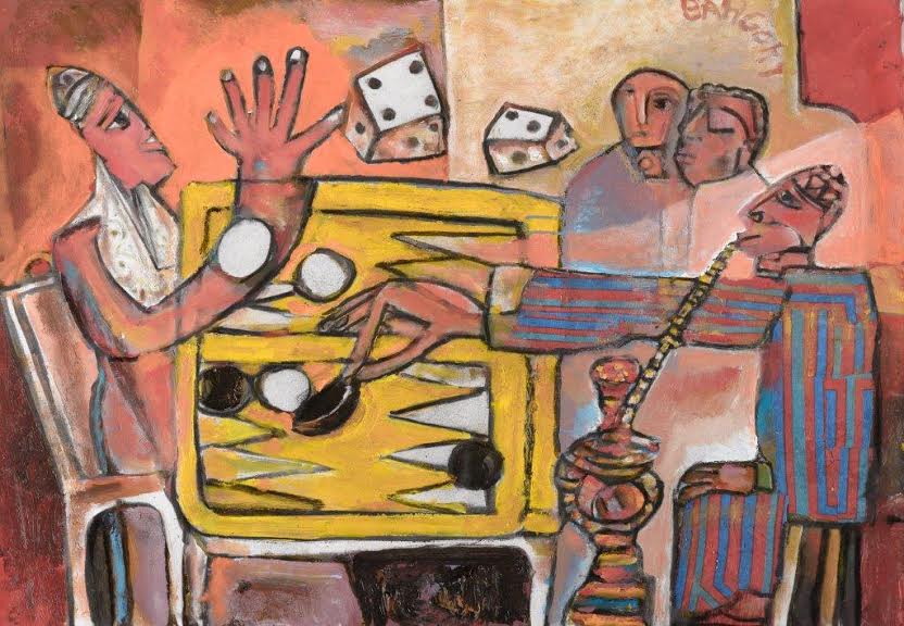 “Backgammon II,” George Bahgory, Oil on Canvas, 2014.