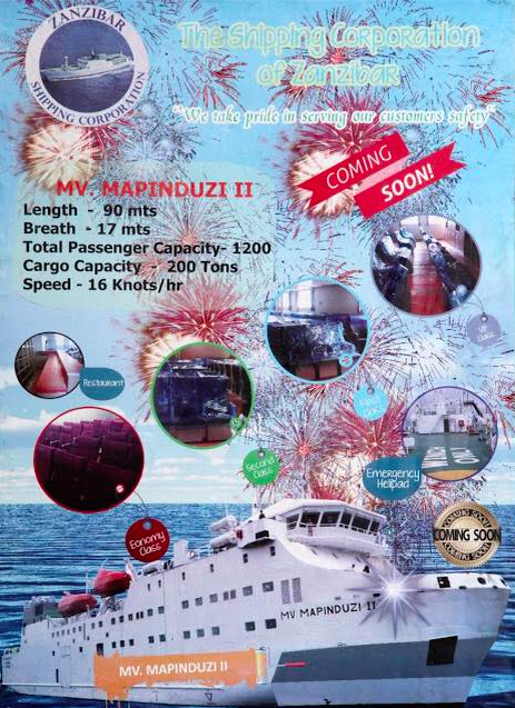 This advertisement for a new ferry spurred a debate on Facebook over the ships name, Mapinduzi, which means “revolution”. Photo from Facebook group 'Zanzibar and Oman,' retrieved October 11th