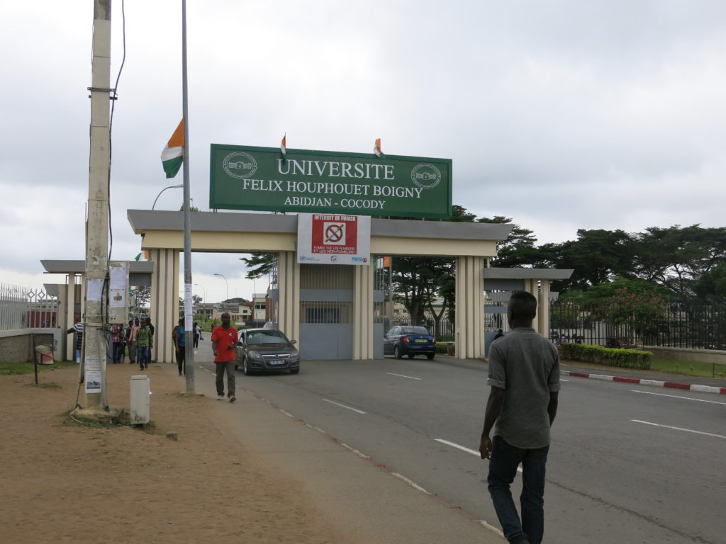 The entrance to L’université Félix Houphouët-Boigny in Abidjan.