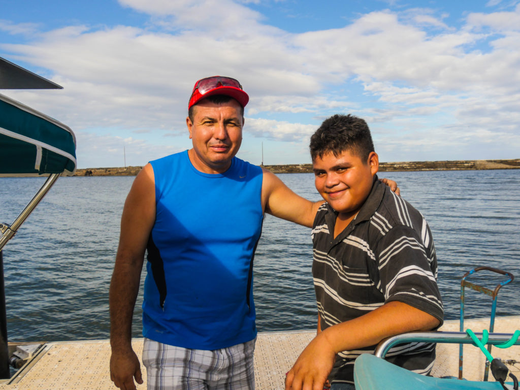 José and his son at the docks in Santa Rosalía.