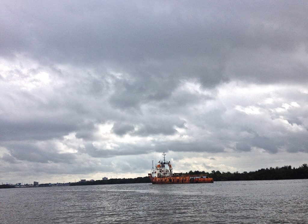 A tanker in the Delta.