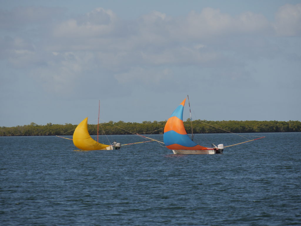 A closer look at the sails.