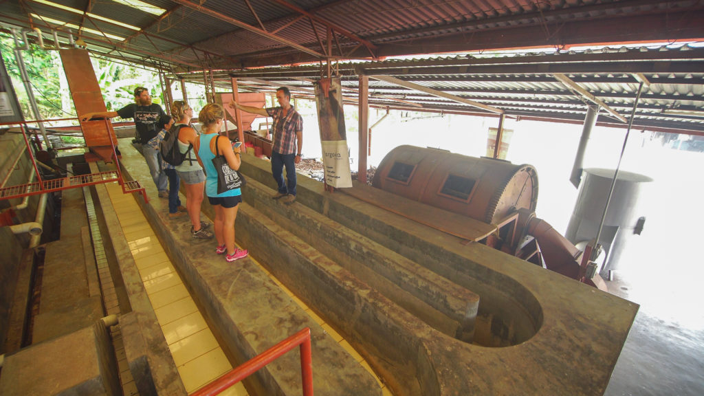 I take notes as Bruno shows us the winding watermill at Argovia.