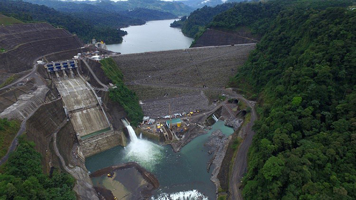 The Reventazón dam. Image from Costa Rica Energy Institute (ICE.)