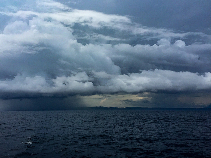 Where there’s moisture from thick vegetation, storms build. These cells mushroomed alongside us as we raced from Nicaragua into Costa Rica.